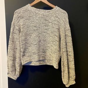COPY - Madewell Texture & Thread white and black sweater blouse
